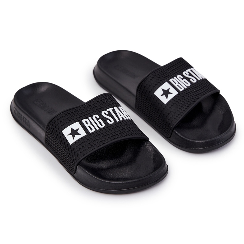 Big Star Muški flip -flops s velikom zvijezdom JJ174505 Crni logotip crna 2
