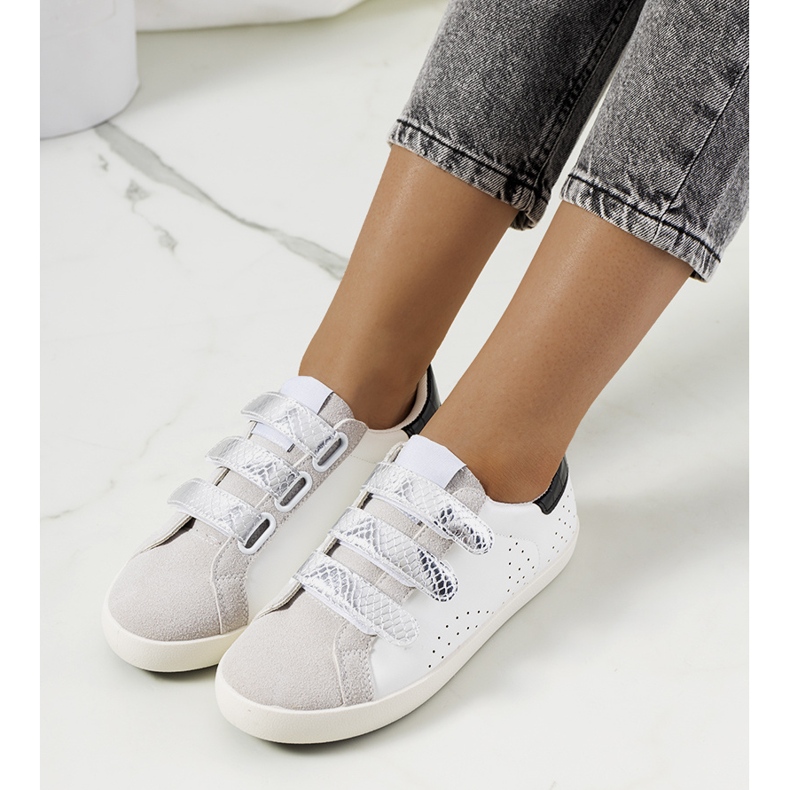 Ženske bijele tenisice Surrey bijela crna srebro siva 1