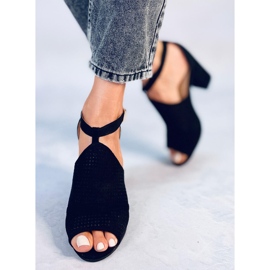 Bahati crne otvorene sandale na visoku petu crna 2