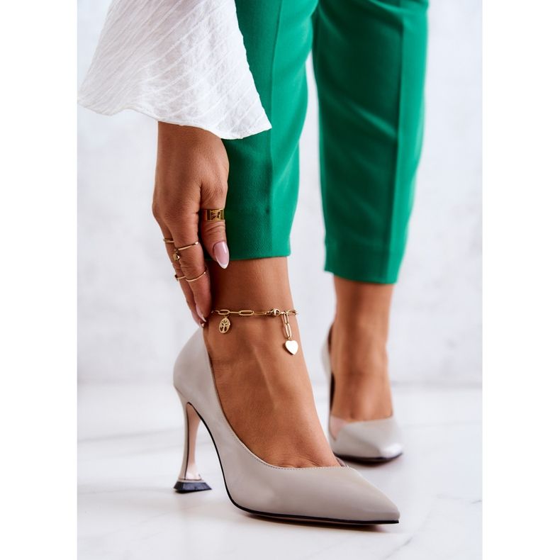 S.Barski Modne kožne štikle svijetlosive Tamira siva 1