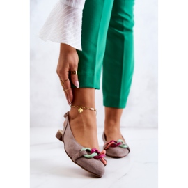 Lewski Shoes Suede balerinke s lančićem Lewski cipele 3125 bež 1