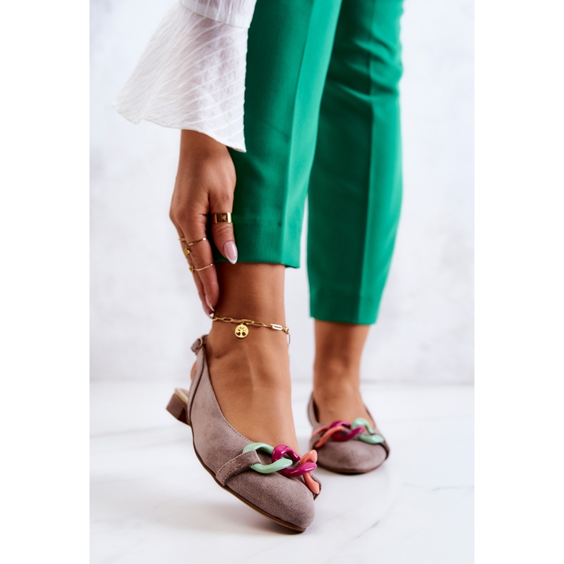 Lewski Shoes Suede balerinke s lančićem Lewski cipele 3125 bež 1