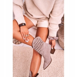 Nicole Ženske kaubojske čizme na antilop kapučino Emily Emily bež 1