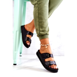 S.Barski Crne Corina papuče s kopčom crna 4