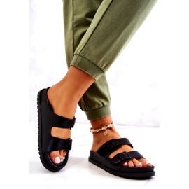 S.Barski Crne Corina papuče s kopčom crna 1