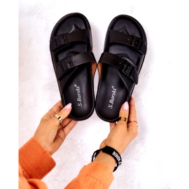 S.Barski Crne Corina papuče s kopčom crna 5