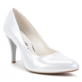 Filippo 097 Srebrne satenske pumpe srebro 1