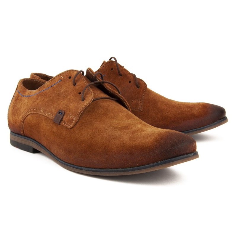 Kožne cipele Filippo 239 crveni velur smeđa 2