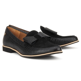 Filippo 04099-61 / 00-1 Crno krokodil cipele crna 2