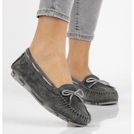 Kožne mokasinke Filippo DP1203 / 20 Gr sive siva 1