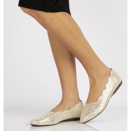 Kožne balerinke Filippo DP1336 / 20 Go zlatne zlatni žuta boja 1