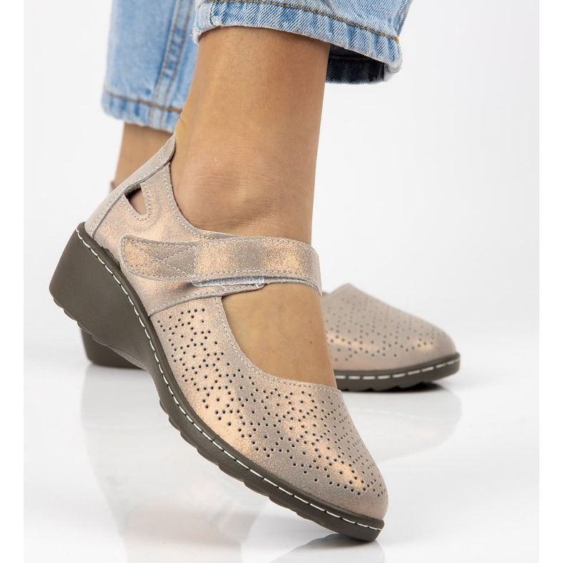 Kožne cipele Filippo DP1319 / 20 Go zlatne zlatna 1