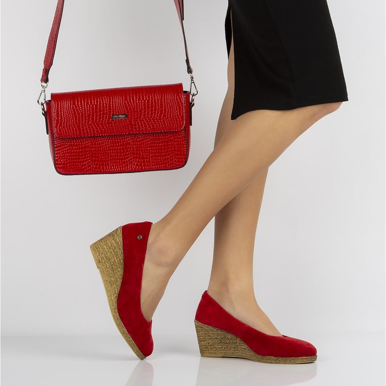 Crvene kožne cipele Filippo DP1328 / 20 Rd crvena žuta boja 1