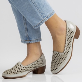 Kožne cipele Filippo DP748 / 20 Si srebrne srebro 2