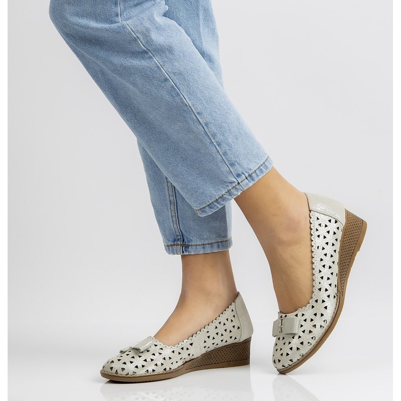 Kožne cipele Filippo DP752 / 20 Si srebrne srebro 2