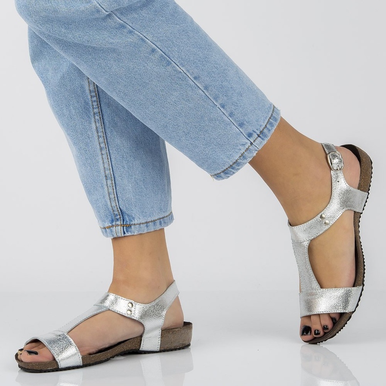 Filippo DS1271 / 20 Si srebrne sandale srebro siva 2