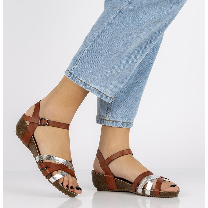 Kožne sandale Filippo DS1333 / 20 Br smeđe smeđa 1