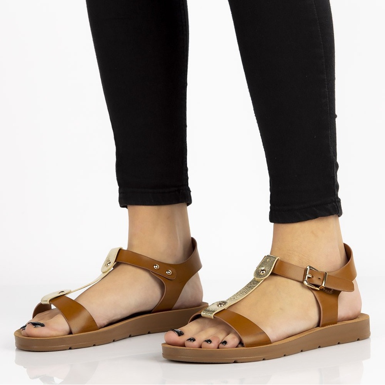 Filippo DS105 / 20 Br smeđe sandale smeđa žuta boja 2