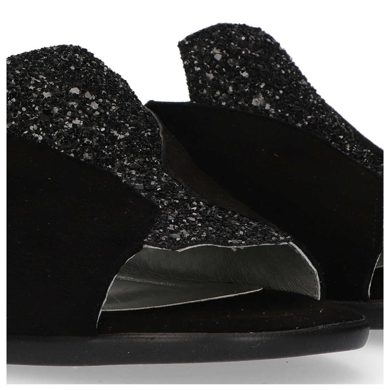 Filippo papuče 1442 Black Suede Sequins crno 2