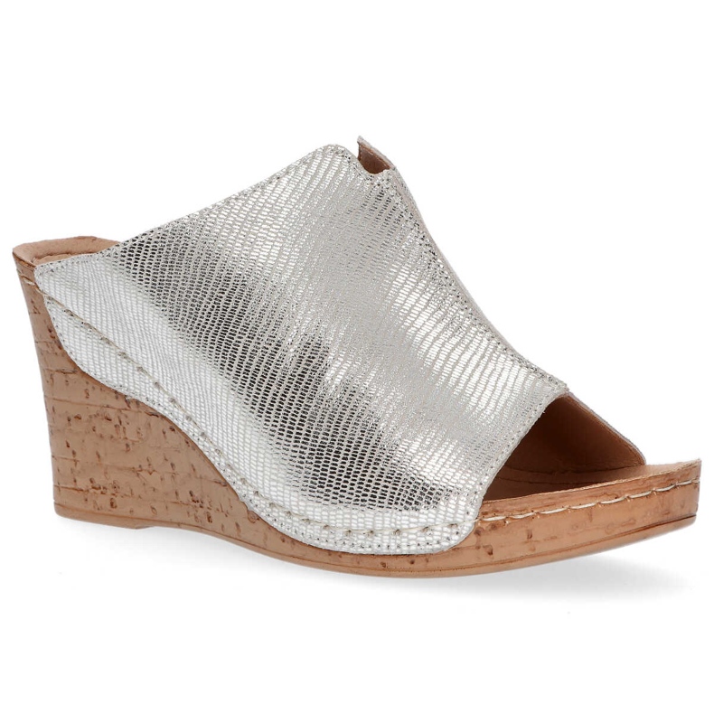 Kožne papuče Filippo DK786 / 20 Si srebrne srebro 2