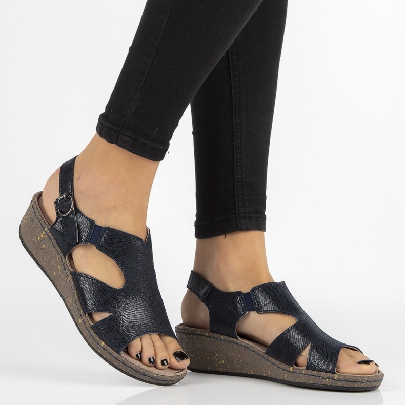 Kožne sandale Filippo DS097 / 18 Nv tamnoplave tamnoplava 2