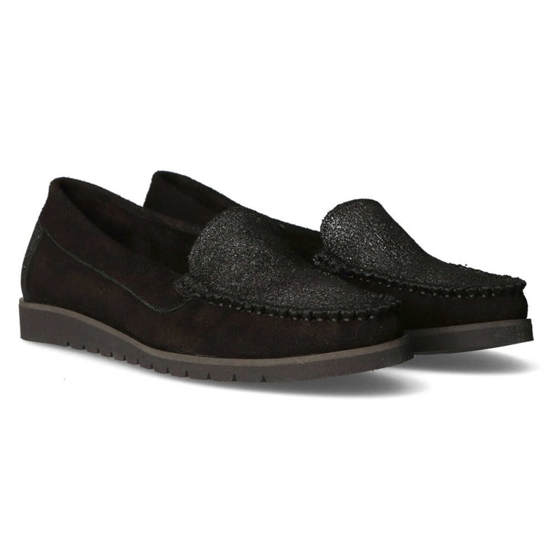 Filippo 10065 loaferice crne + srebrni glitter crno 2