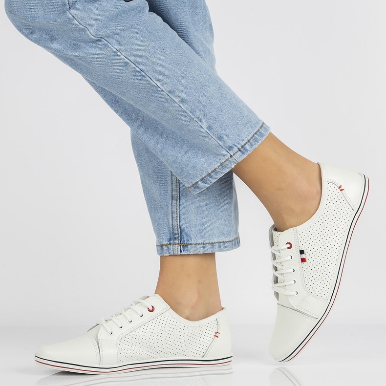 Kožne cipele Filippo DP009 / 21 Wh bijele bijela 2