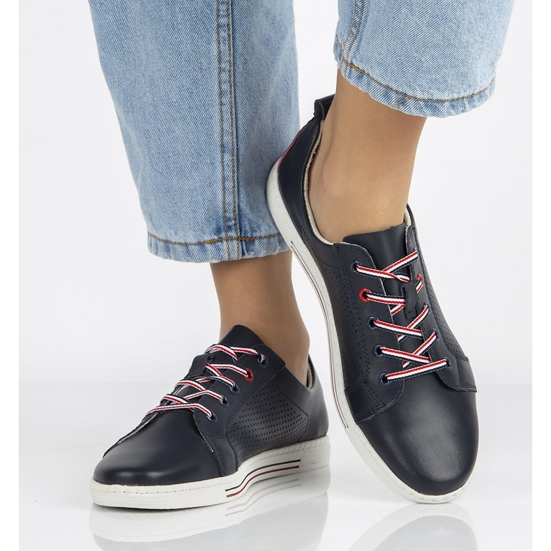 Kožne cipele Filippo DP008 / 21 Nv tamnoplave mornarsko plava 2