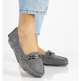 Kožne mokasinke Filippo DP1202 / 21 Gr sive siva 2