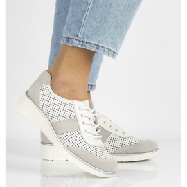 Kožne cipele Filippo DP028 / 21 Wh bijele vezene bijela 2