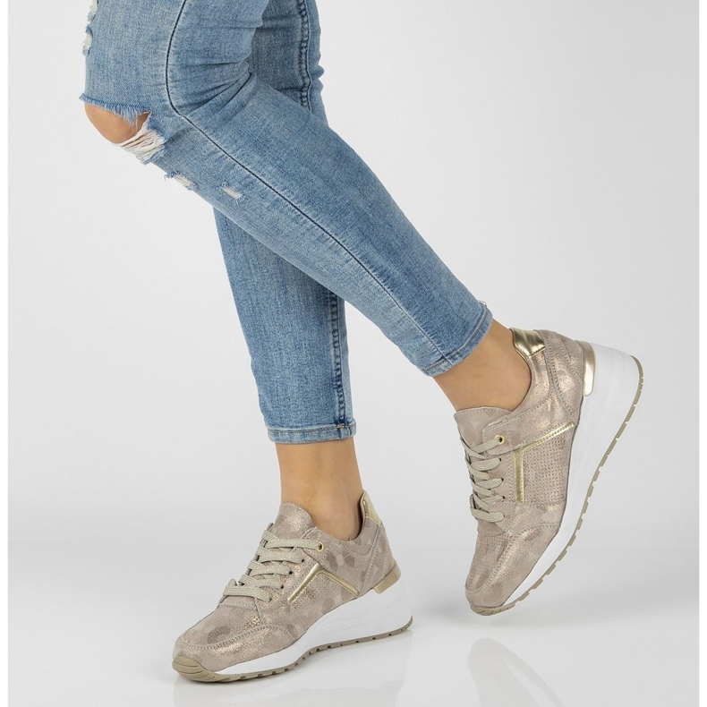 Kožne tenisice Filippo DP2003 / 21 Go zlatne zlatni 2