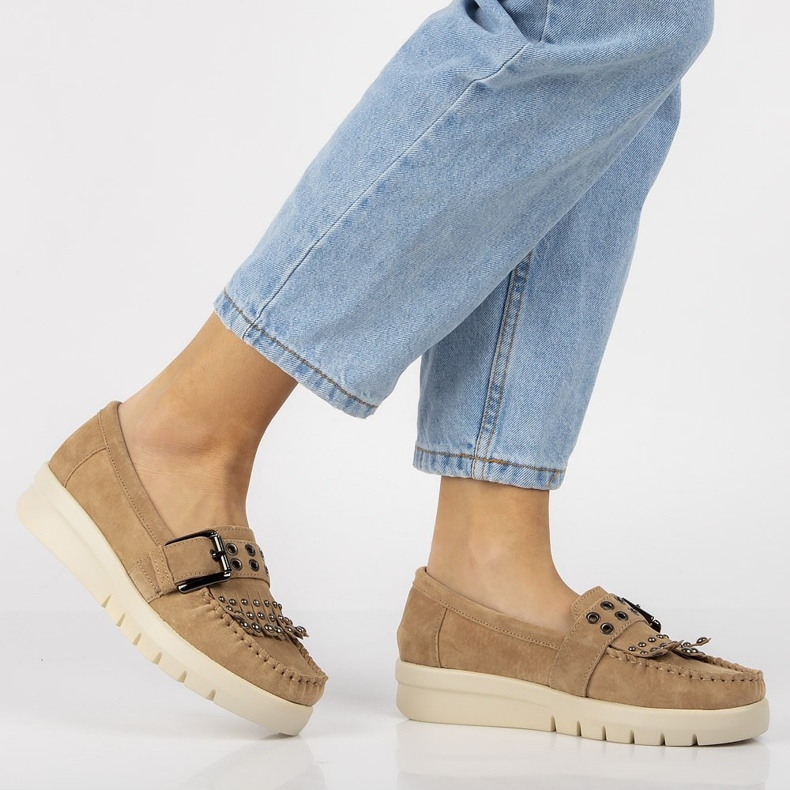 Kožne mokasinke Filippo DP2029 / 21 Bež 1