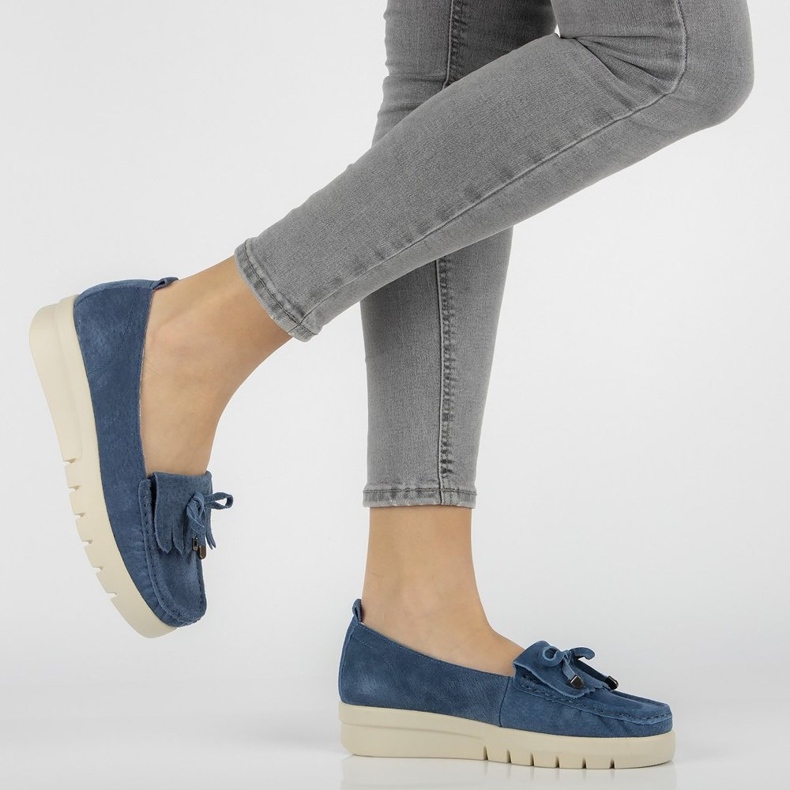 Kožne mokasinke Filippo DP2030 / 21 Bl plave plava 1