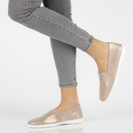 Kožne slip-on cipele Filippo DP2134 / 21 Go zlatne zlatna 1