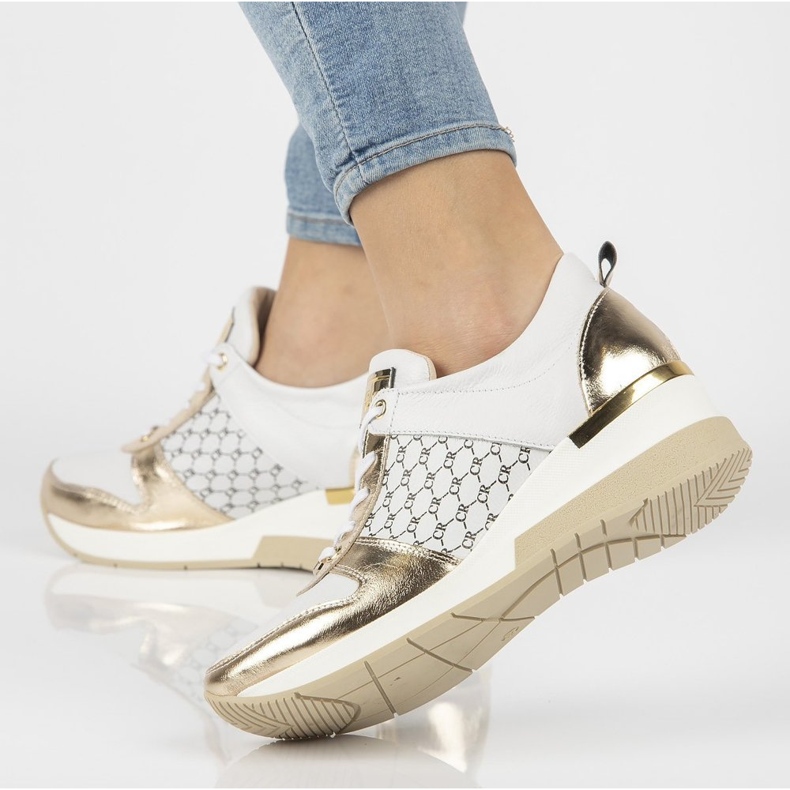 Kožne tenisice Filippo 062 bijelo zlato bijela zlatna 1