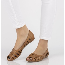 Kožne balerinke Filippo 04506 smeđe smeđa 1