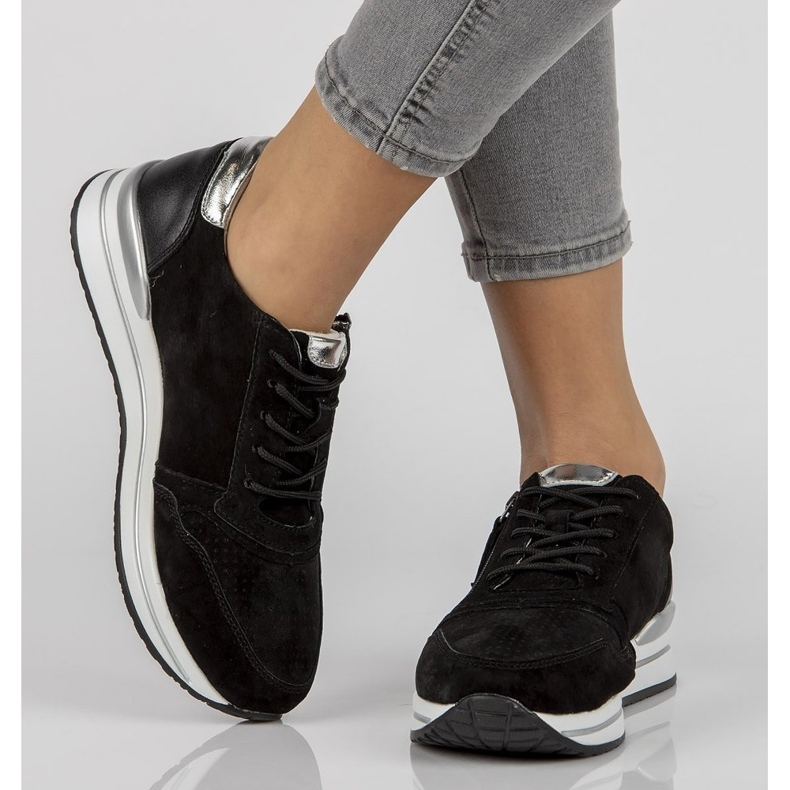 Kožne tenisice Filippo DP2049 / 21 Bk crne crna 1