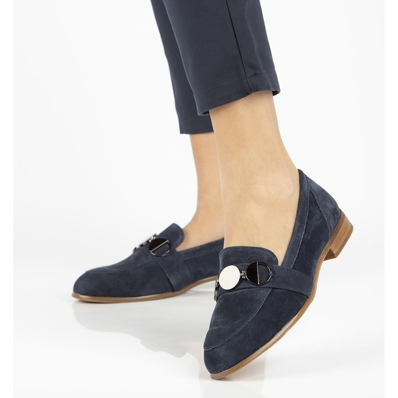 Kožne mokasinke Filippo DP2148 / 21 Nv tamnoplave mornarsko plava 1