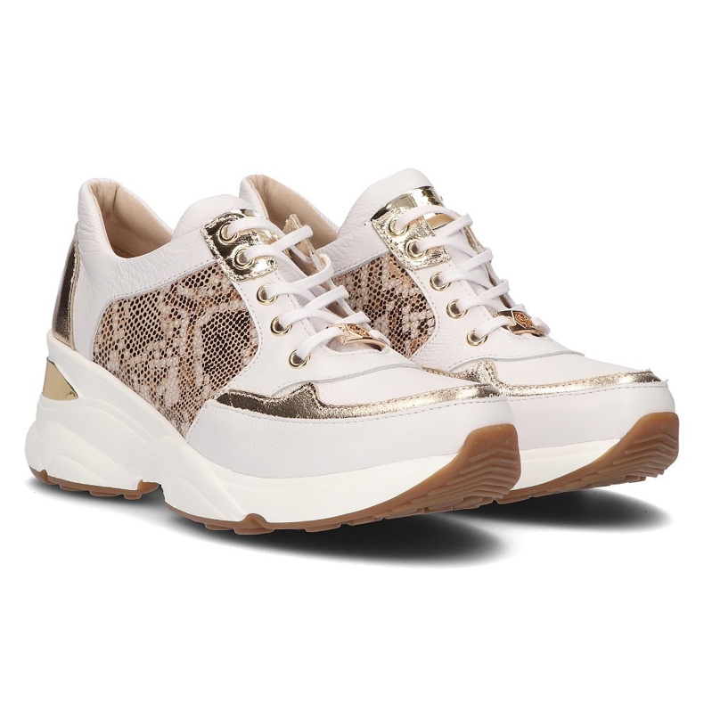 Kožne tenisice Filippo 087 bijelo zlato bijela zlatna 1