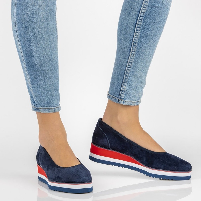 Kožne balerinke Filippo DP2323 / 21 Nv tamnoplave mornarsko plava 1