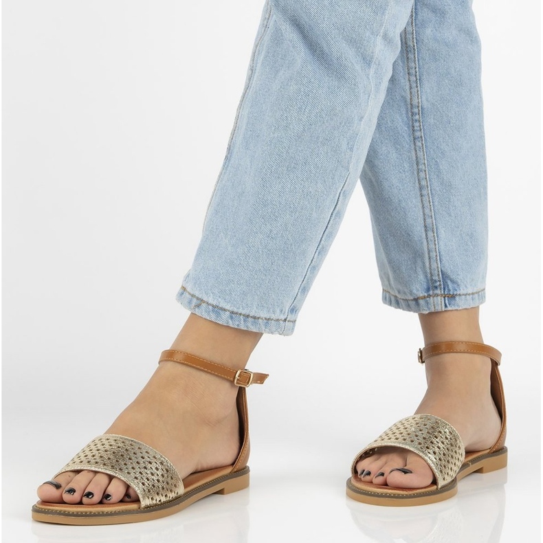 Filippo DS2102 / 21 Go Br smeđe sandale smeđa zlatna 2