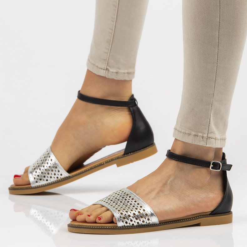 Filippo DS2102 / 21 Si Bk sandale crne srebrne crna srebro 1