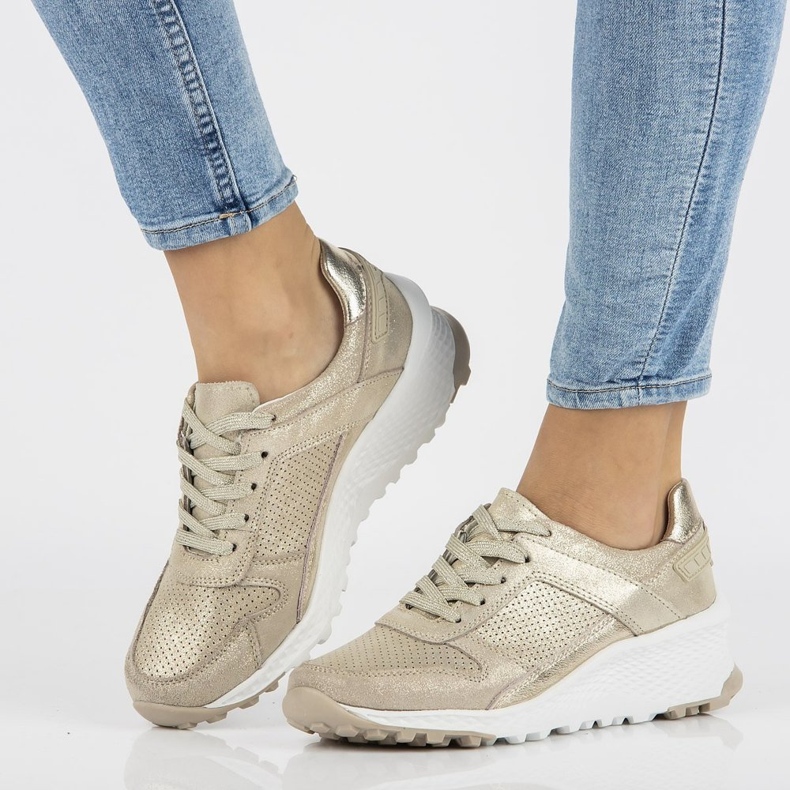 Kožne tenisice Filippo DP2008 / 21 Go zlatne zlatna 1