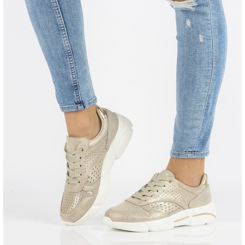 Kožne tenisice Filippo DP2156 / 21 Go zlatne zlatna 1