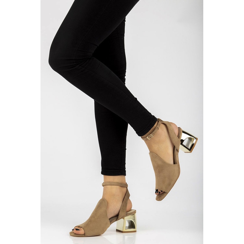Filippo DS2107 / 21 Bež sandale na visoku petu 2