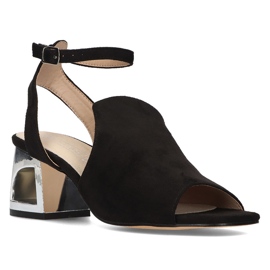 Crne Filippo DS2107 / 21 Bk sandale na petu crno 1