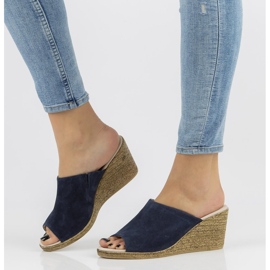 Kožne papuče Filippo DK2143 / 21 Nv tamnoplave tamnoplava 1