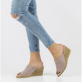 Kožne papuče Filippo DK2143 / 21 Sd vrijesak-bež višebojan ružičasta 1