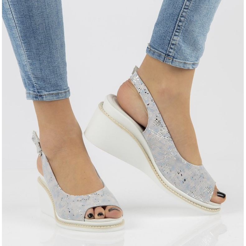 Kožne sandale Filippo DS2150 / 21 Si srebrne srebro 1