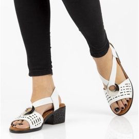 Kožne sandale Filippo DS2308 / 21 Wh bijele bijela 1